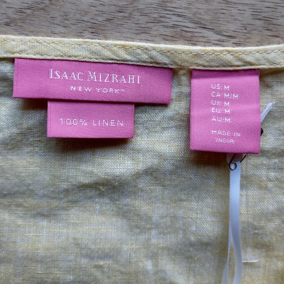 ISAAC MIZRAHI Linen Top Ruffle Sleeveless Button - Picture 6 of 8